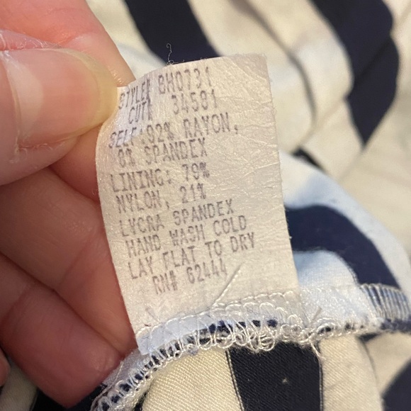 Artelier Nicole Miller USA made fitted dark navy blue/white dress - Picture 8 of 12